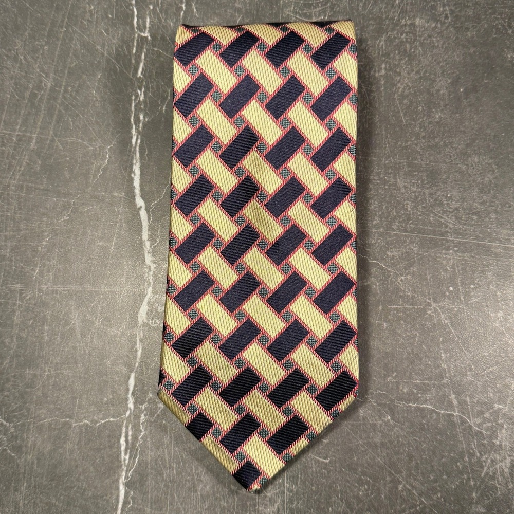 Seigo Katsuragawa | Limited 4 of 8 Geometric Navy Red Mens Tie | Pattern: CJ-75